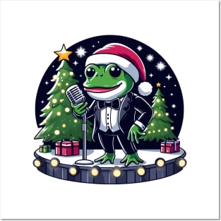 Singing Frog Christmas Posters and Art